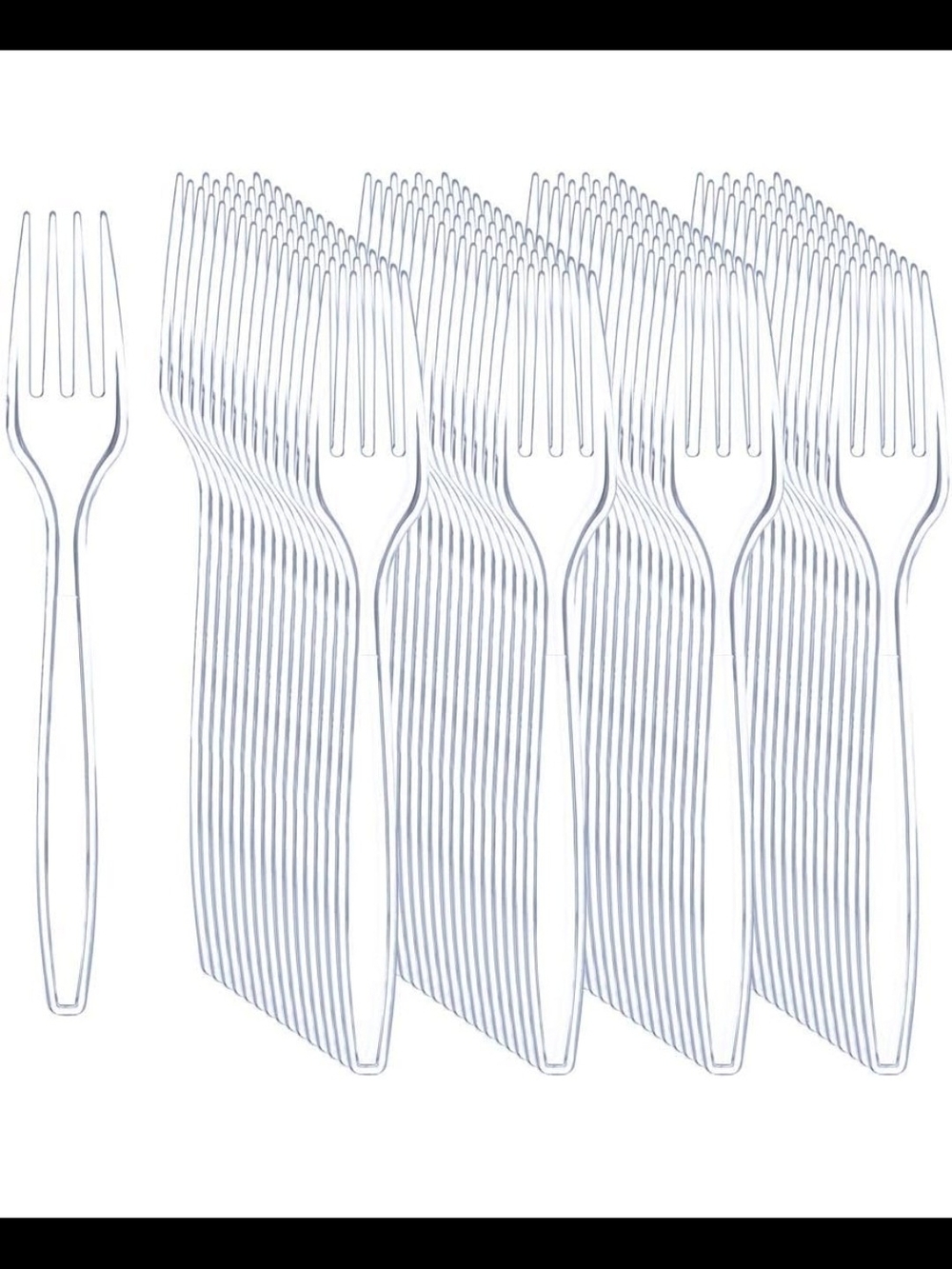Liacere 360pcs Clear Heavy Duty Plastic Disposable Forks - BPA-Free, 6.7-inch